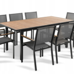 Zestaw ogrodowy PREMIUM, stół TERY z krzesłami BARCELONA 8 osobowy aluminium