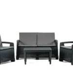 Zestaw Ogrodowy Paradiso Sofa stolik 2 fotele Antracyt