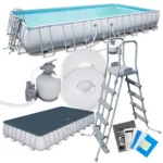 Basen Stelażowy Ogrodowy Bestway 56623 pompa PIASKOWA 956 x 488 x 132 drabinka, osłona, mata