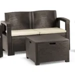 Zestaw ogrodowy wypoczynkowy Set Dakota Moka polywood 4-osobowy